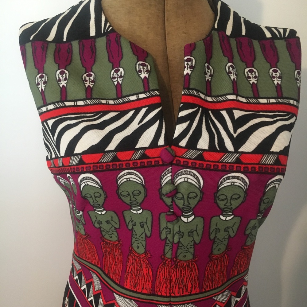 VTG 70's TRIBAL PRINT MAXI DRESS
